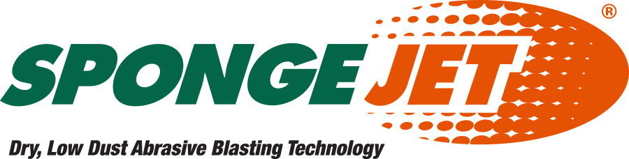 spongejet logo Dry, Low Dust, Reusable Abrasive Blasting